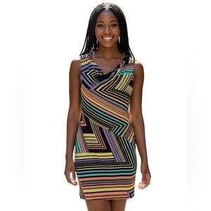 9&CO Geometric 80s Print Stretchy Shift Dress